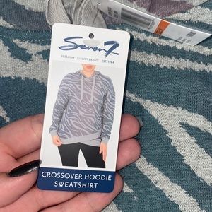 Seven7 Ombré colorful Zebra print crossover hoodie